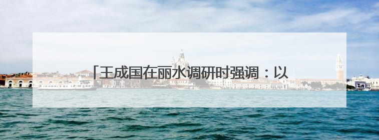 王成国在丽水调研时强调：以更高水平安全和法治环境服务保障山区海岛县高质量发展